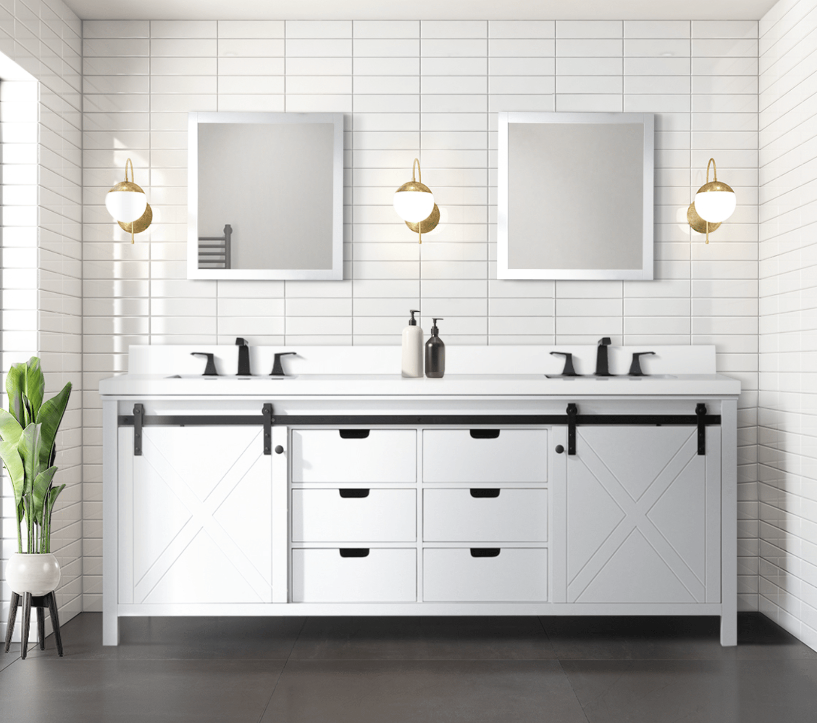 Bell + Modern Bathroom Vanity White / No Countertop / No Mirror Ketchum Double Bath Vanity