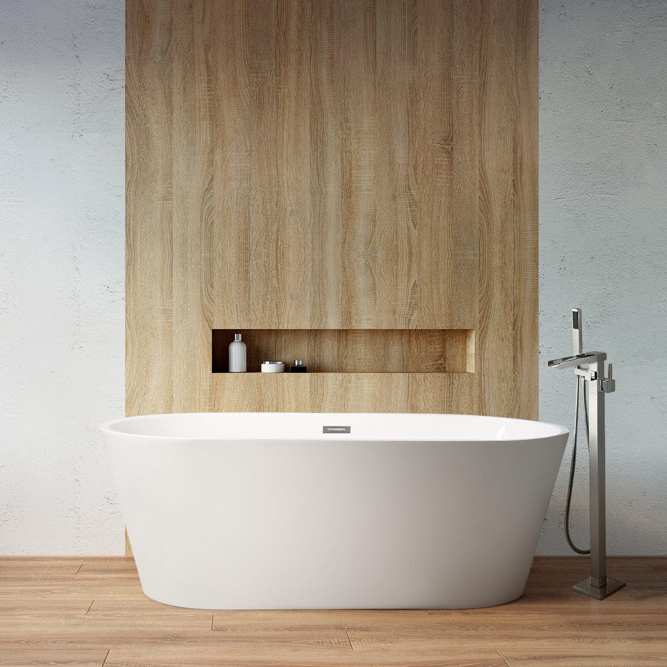 Bell + Modern Bathtubs and Tub Fillers Brushed Nickel Hardware / No Filler / 59