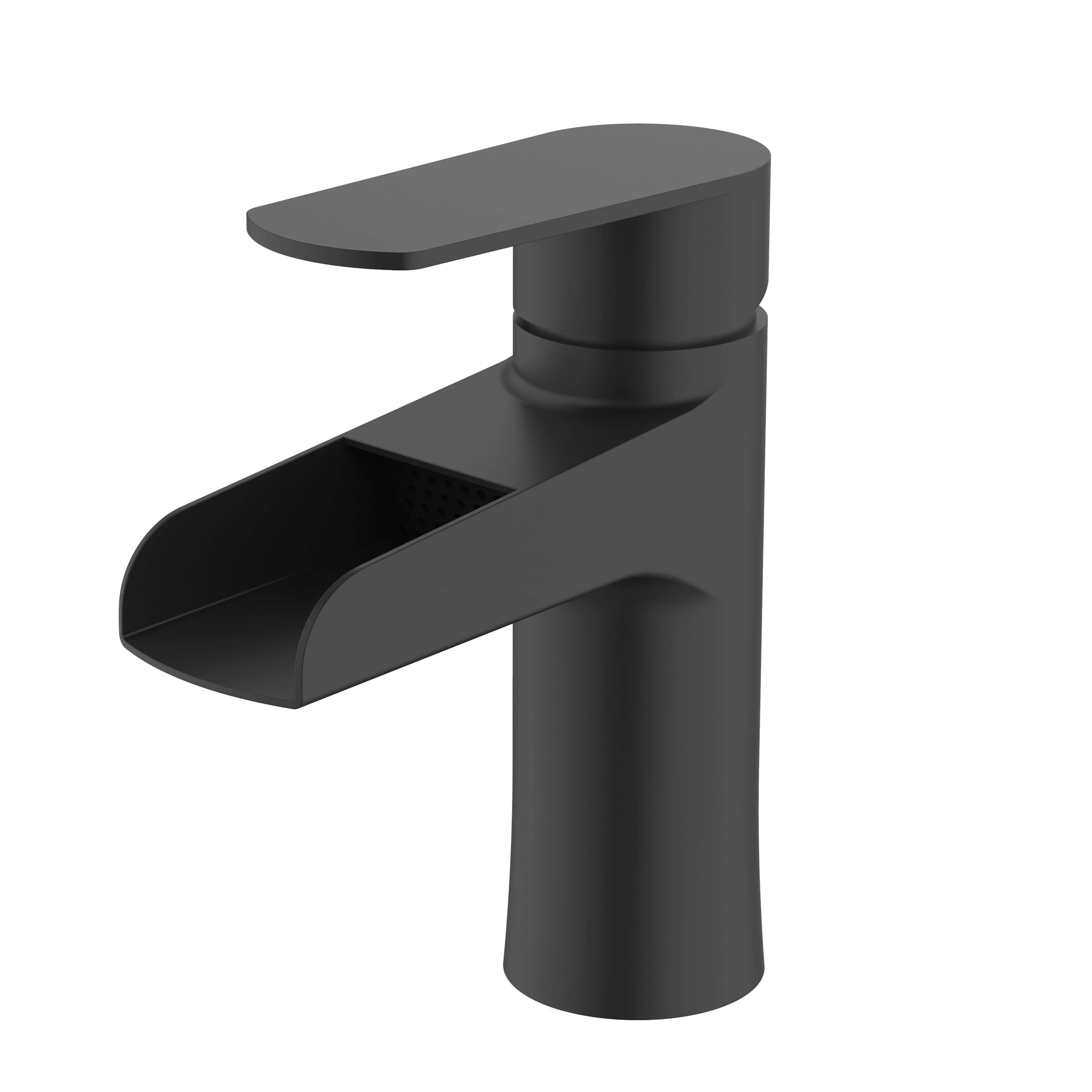 Cascata Nera Stainless Steel Single Hole Waterfall Bathroom Faucet